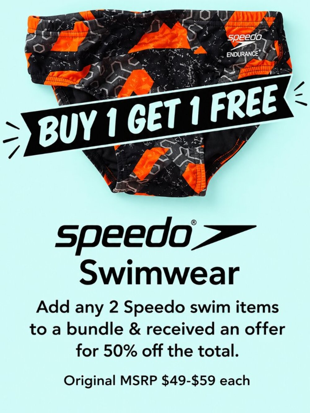 Speedo Youth Boys ML 28 Swimwear Brief Ruse Blocks Endurance+ Compete Orange NEW